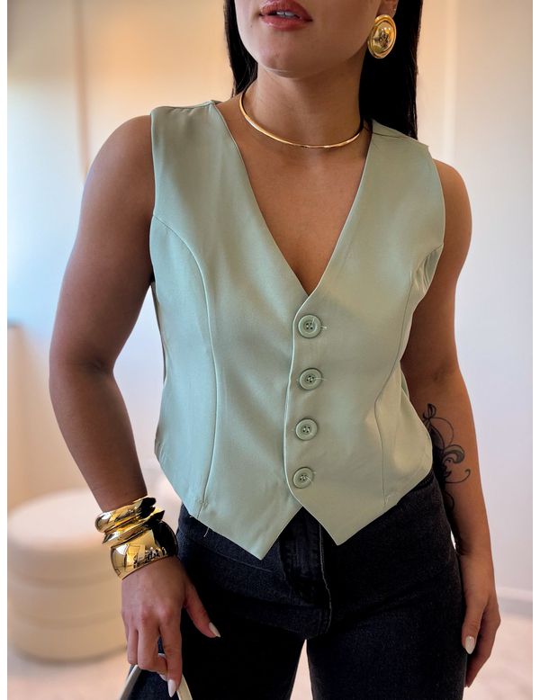 Colete Alfaiataria Chloe Verde - Marya Conceito