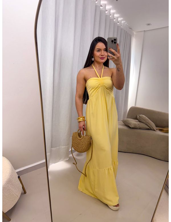 Vestido longo Emili Amarelo - Marya Conceito