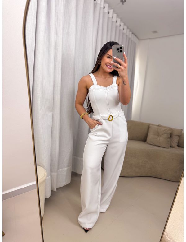 Macacão Fiorella Branco - Marya Conceito