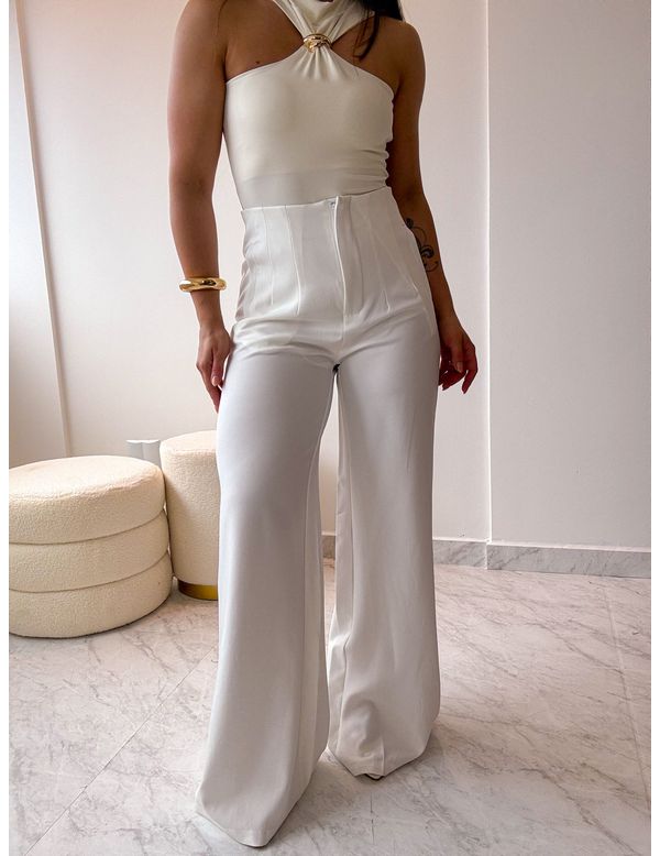 Calça alfaiataria pantalona Poliana Branco - Marya Conceito