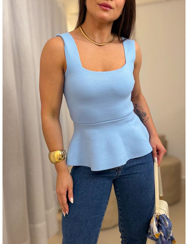 Blusa Peplum Jeni Azul - Marya Conceito