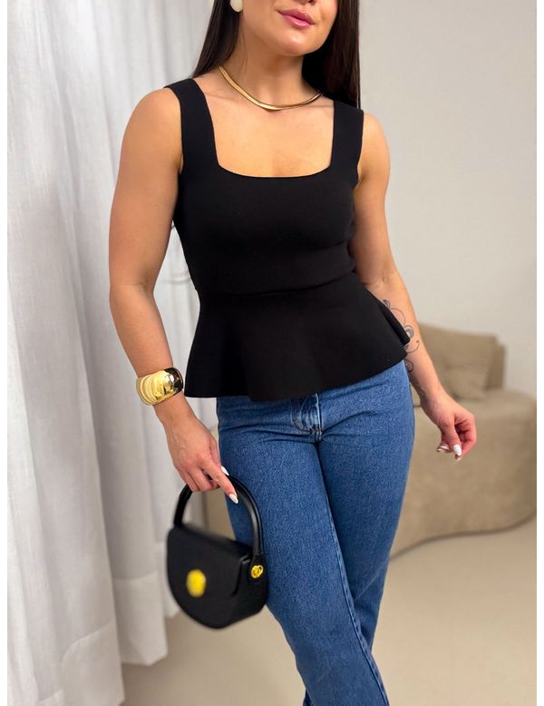 Blusa Peplum Jeni Preto - Marya Conceito