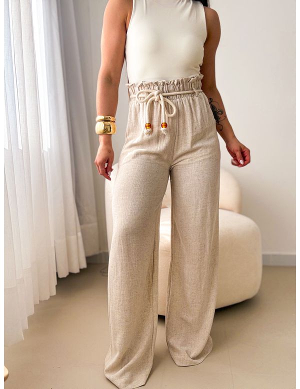 Pantalona Linho Carol Nude - Marya Conceito
