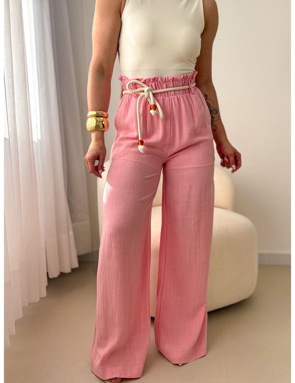 Pantalona Linho Carol Rosa - Marya Conceito