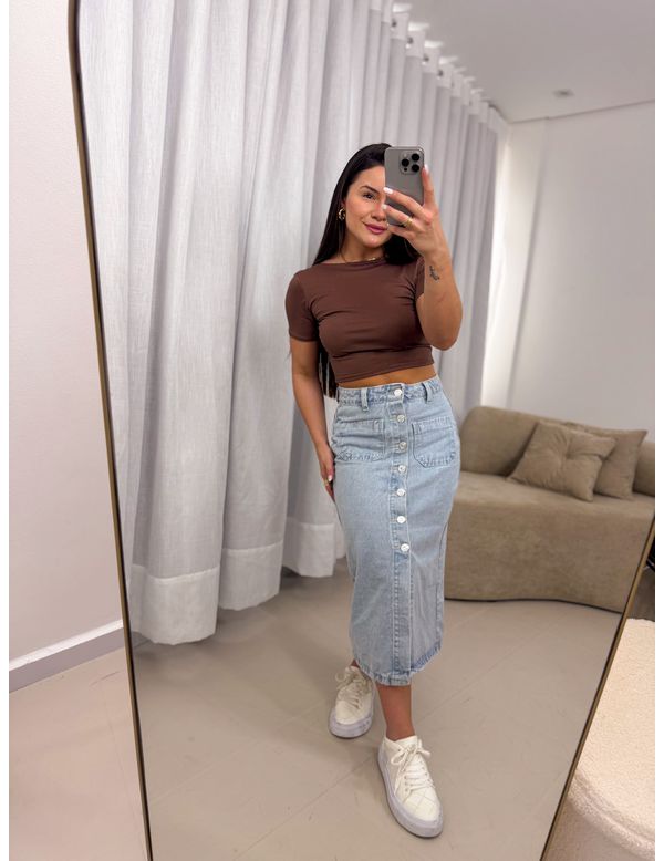 Cropped Priscila Marrom - Marya Conceito