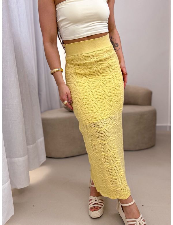 Saia modal Sara Amarelo Manteiga - Marya Conceito