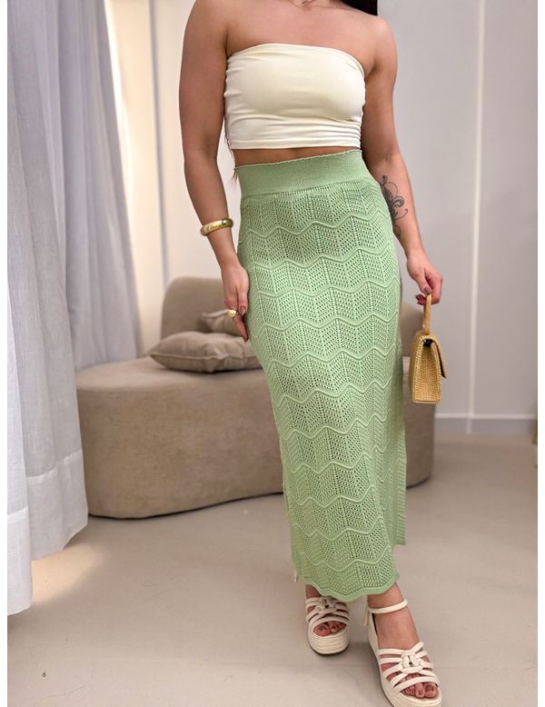 Saia modal Sara Verde Menta - Marya Conceito