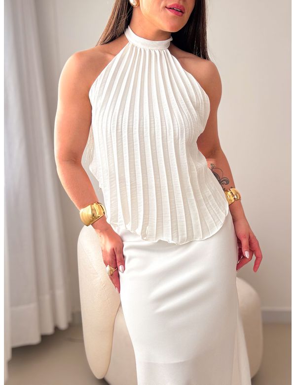 Blusa Plissada Sol Branco - Marya Conceito