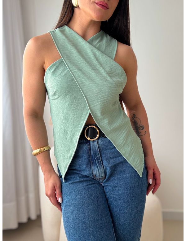 Blusa Assimétrica Vic Verde - Marya Conceito