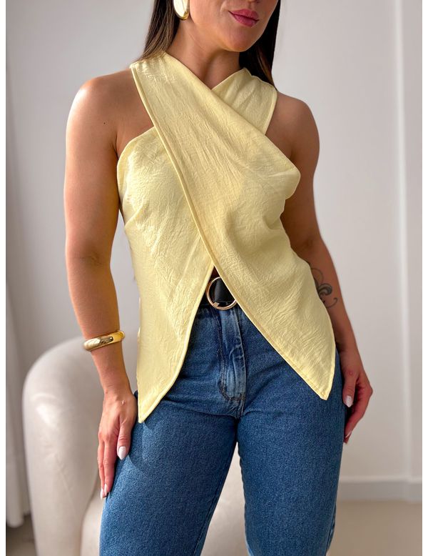 Blusa Assimétrica Vic Amarelo - Marya Conceito