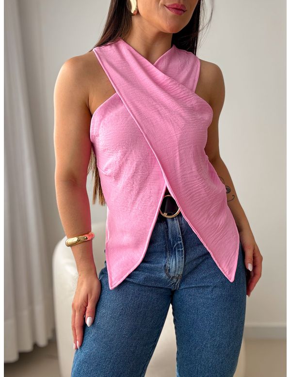 Blusa Assimétrica Vic Rosa - Marya Conceito