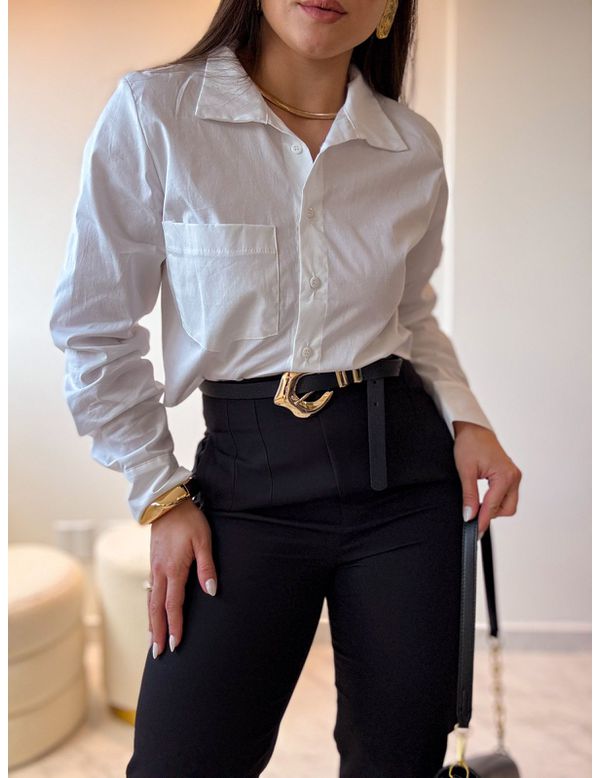 Camisa Cropped Ester Branco - Marya Conceito