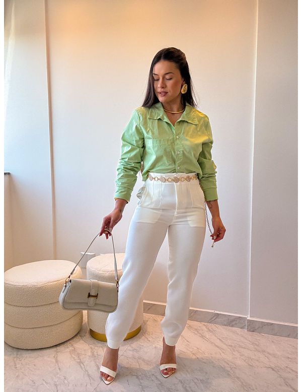 Calça alfaiataria Pietra Branco - Marya Conceito