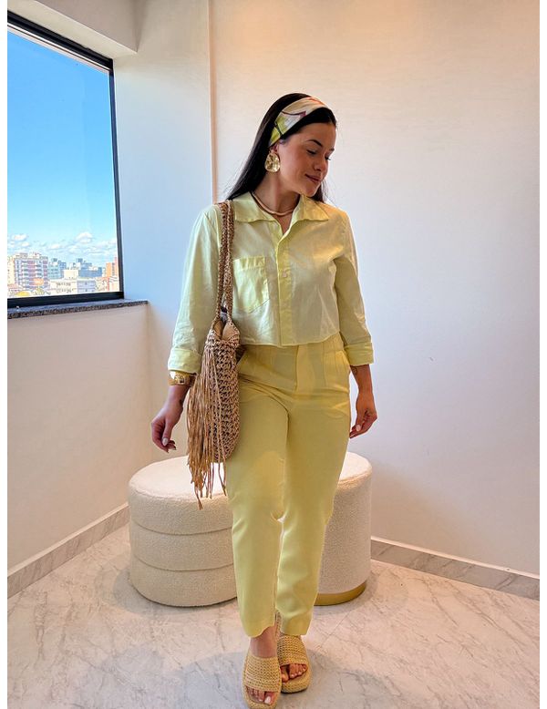 Calça alfaiataria Pietra Amarelo - Marya Conceito