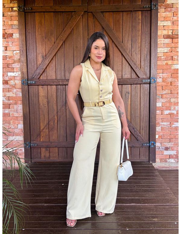 Macacão Alfaiataria Giovana Amarelo - Marya Conceito