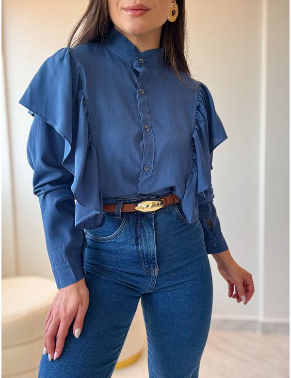 Camisa Cléo Azul - Marya Conceito