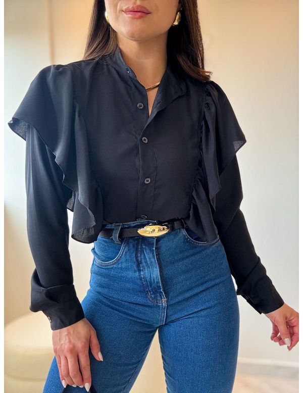 Camisa Cléo Preto - Marya Conceito