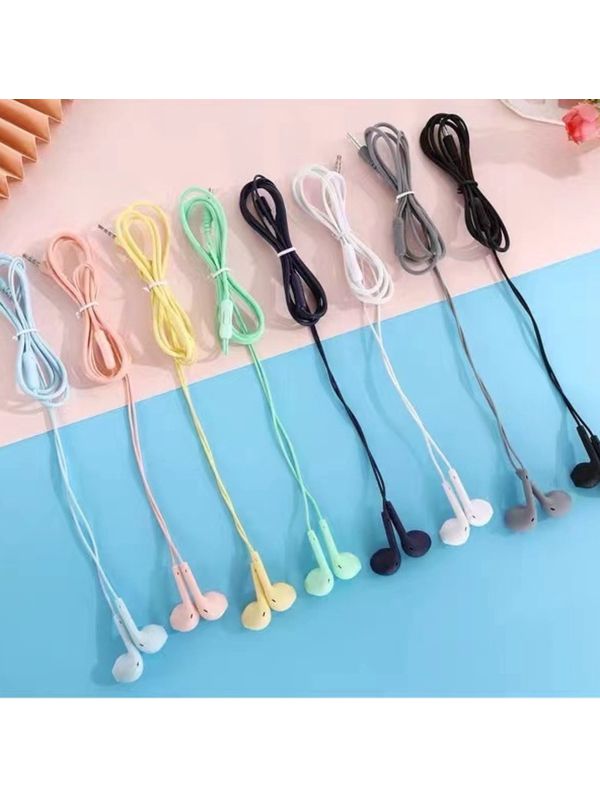 kit 5 Fones de ouvido com fio Macaron Color com Mi... - ADD MALL