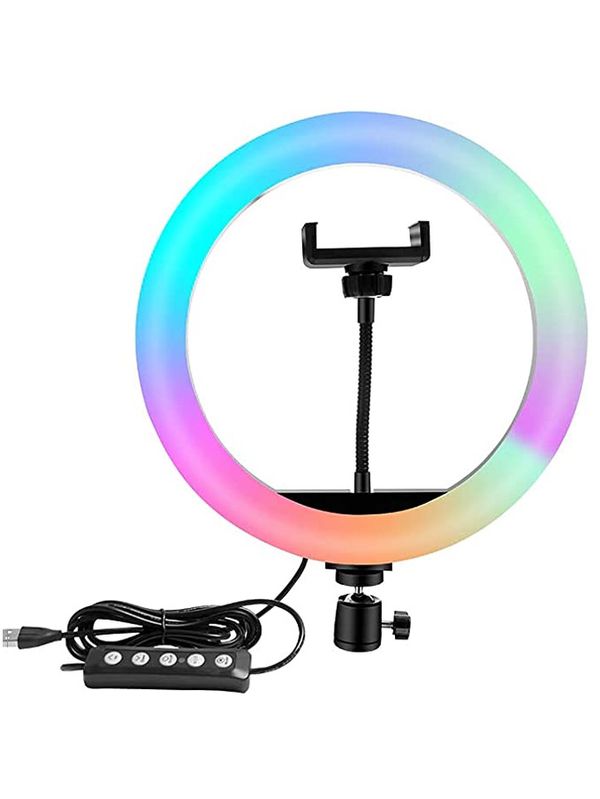 Ring Light 8 colorida RGB 20cm com mini tripé anjg... - ADD MALL