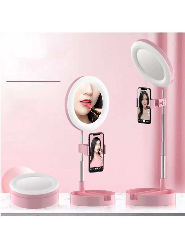 Espelho Luz Led Ring Light Mesa Maquiagem Portátil... - ADD MALL