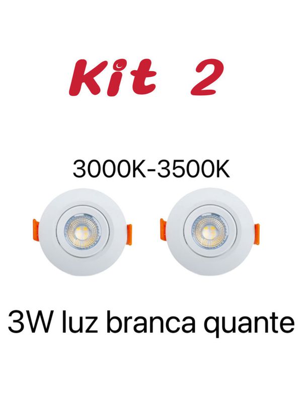 Kit 2 Luz Direta LED 3W Concentrada Encastrada Cir... - ADD MALL