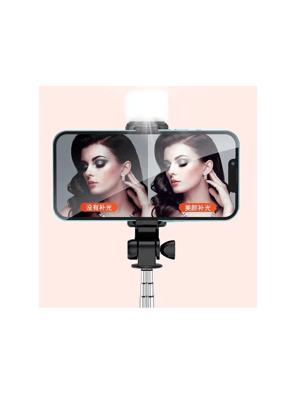 Bastão Pau de selfie Tripé Retrátil Com Luz LED Co... - ADD MALL