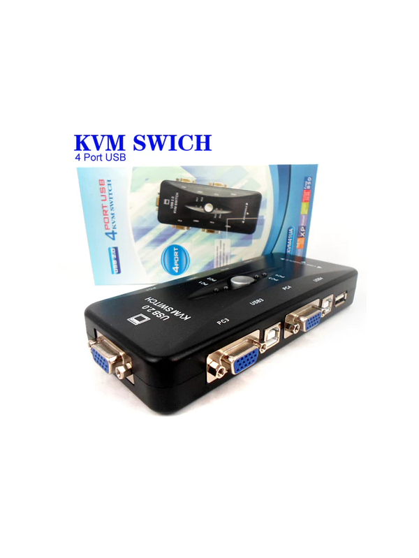 Chaveador Kvm Usb Vga Switch Para 4 Computadores -... - ADD MALL