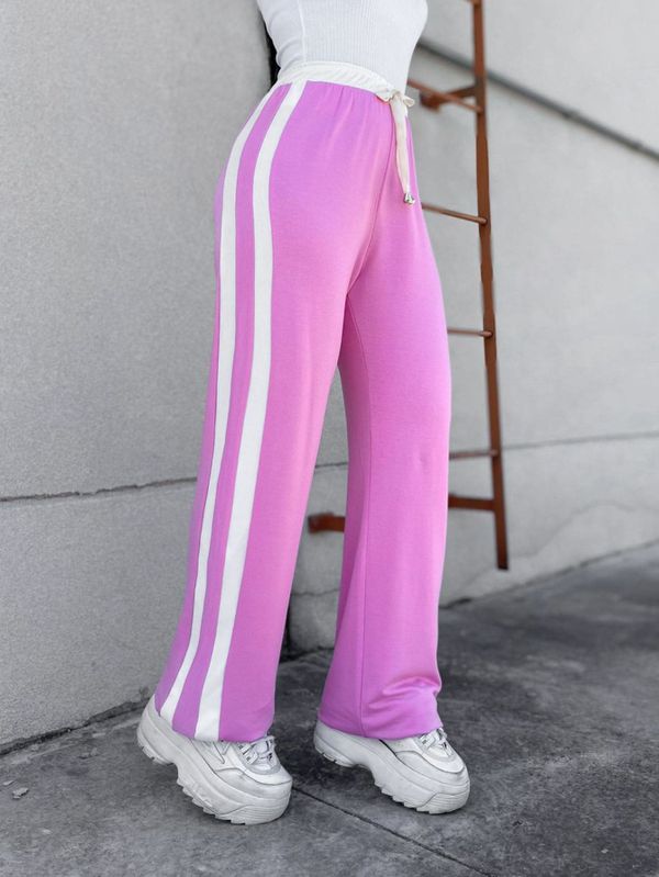 Calça Feminina, Moletom, Com Listras Na Lateral, C... - ADD MALL
