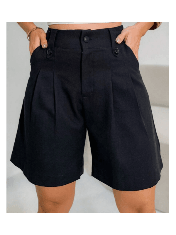  Short Feminino Alfaiataria Preto - 12345ADD - ADD MALL