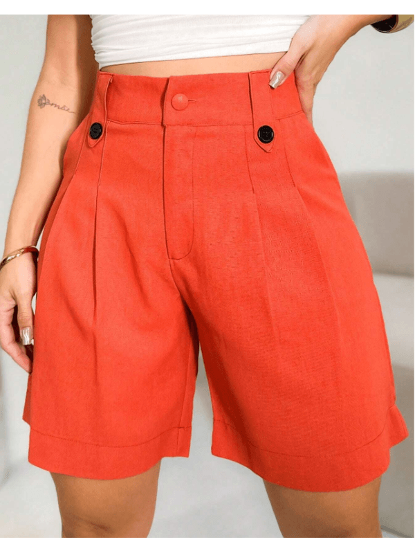 Y257 Short Feminino Alfaiataria Laranja - 50320 - ADD MALL