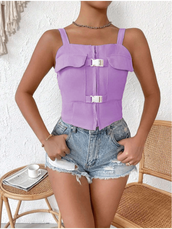 Cropped Feminino Casual -Lavanda