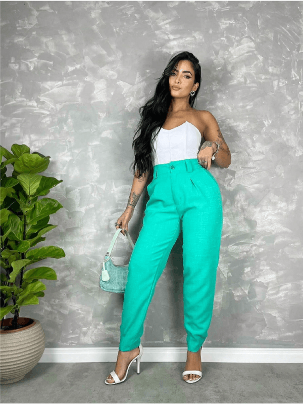 Calça Jogger Feminina Verde Turquesa