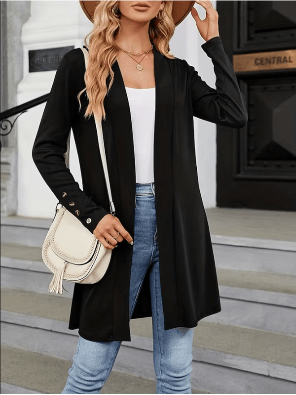 Cardigan feminino de malha de mangas compridas, ja... - ADD MALL