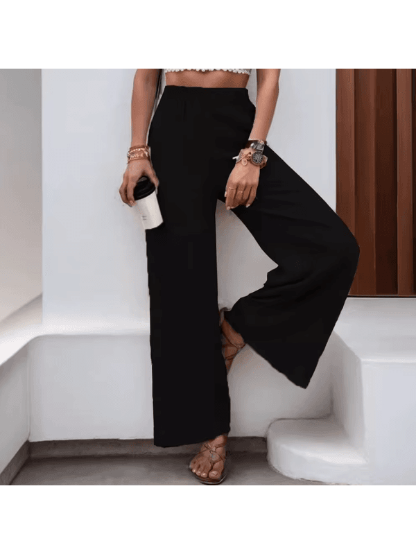 Calça palazzo de perna Black larga feminina, monoc... - ADD MALL