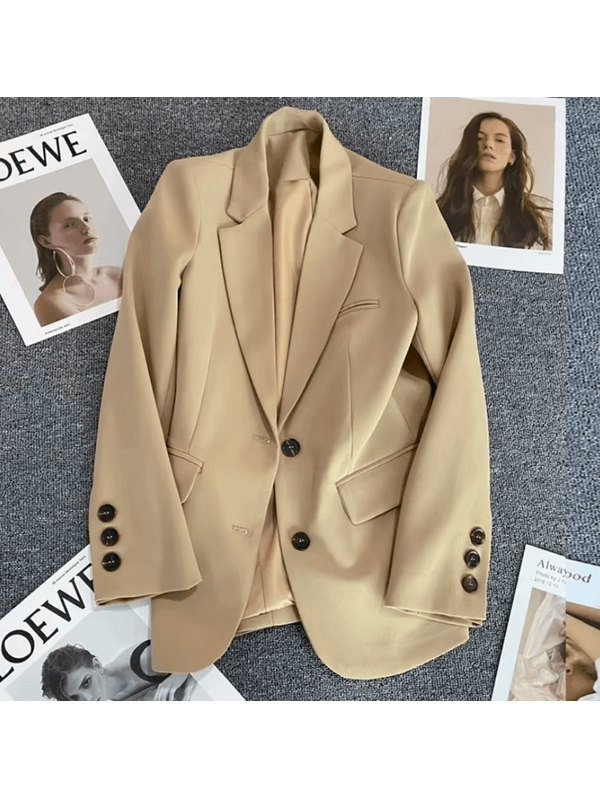 Casaco elegante de terno feminino, moda coreana, e... - ADD MALL