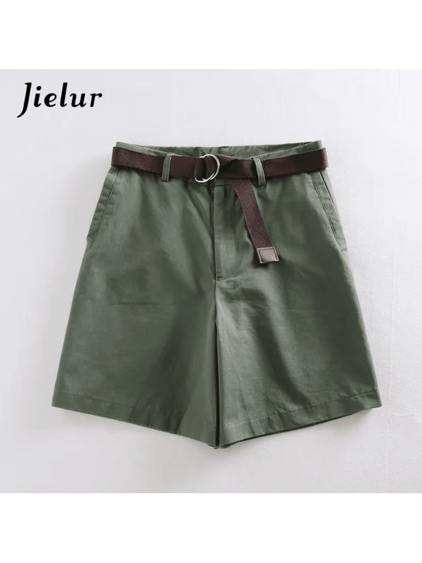 Shorts femininos Verde exército com faixas de cint... - ADD MALL