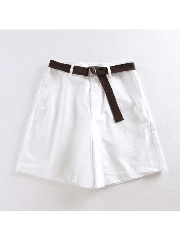 Shorts femininoso Branco com faixas de cintura alt... - ADD MALL