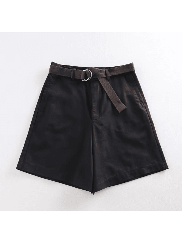 Shorts femininos Preto com faixas de cintura alta,... - ADD MALL