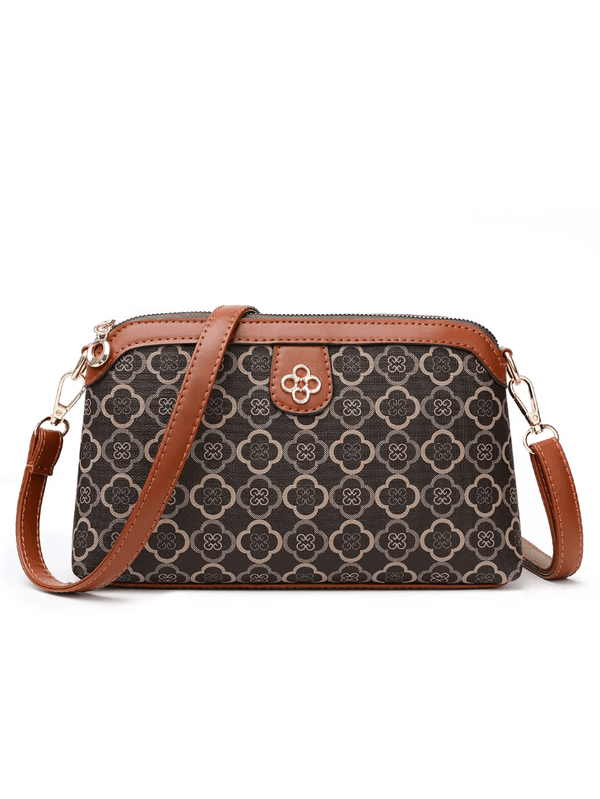 Bolsa crossbody de couro Coffee - 9876543210 - ADD MALL