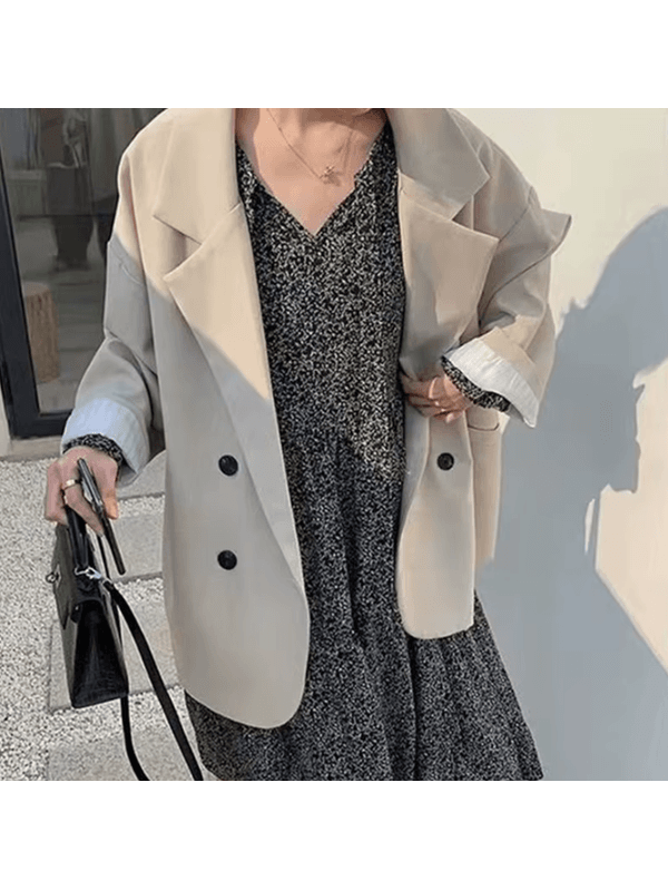 blazers de manga comprida Bege - 085D119D3A - ADD MALL