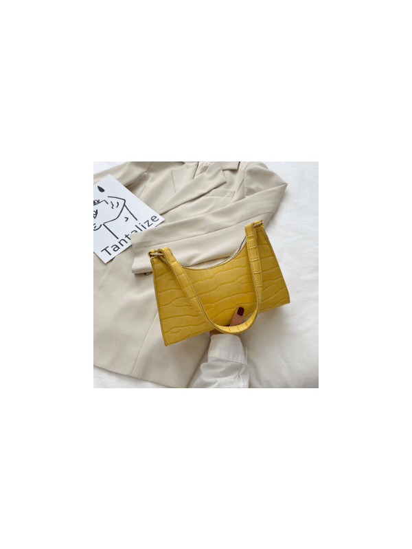  Bolsa Pequena Feminina De Couro PU Beige Yellow -... - ADD MALL