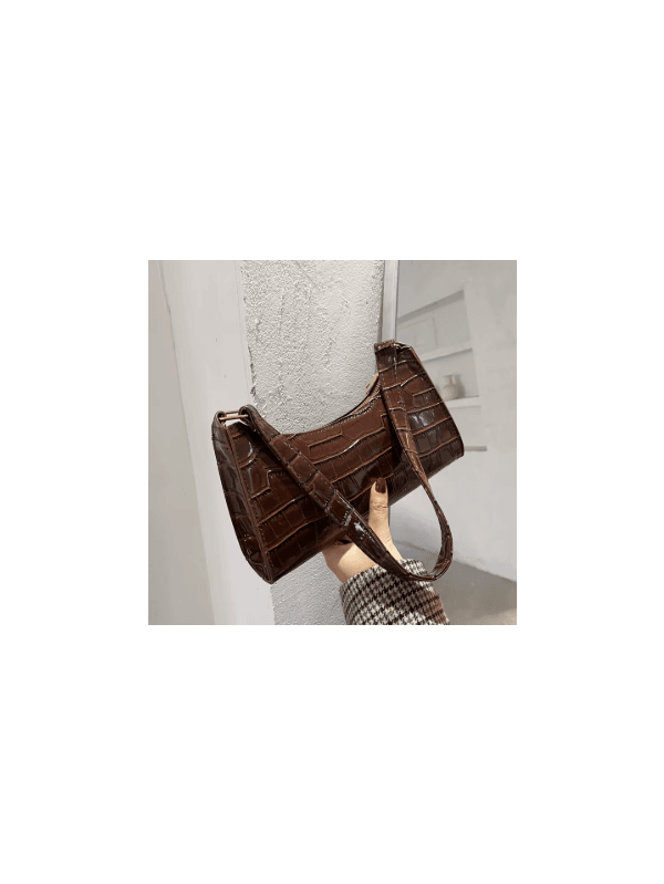  Bolsa Pequena Feminina De Couro PU Beige Deep Bro... - ADD MALL