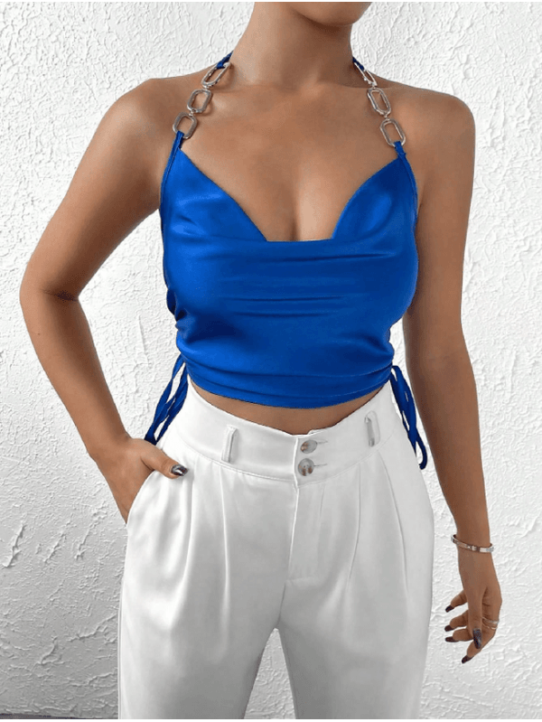 Cropped Feminino, Decotado, Despojado Azul - sz231... - ADD MALL