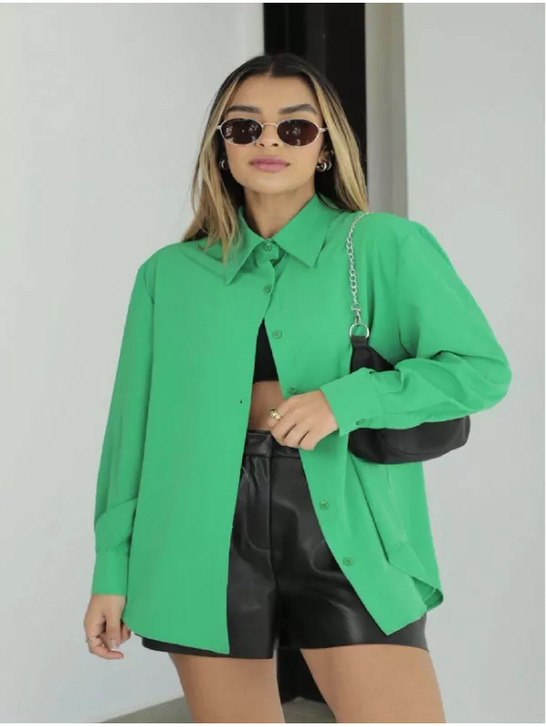 Camisa Social Manga Longa Elegante com Detalhes - Add Moda | ADD MALL