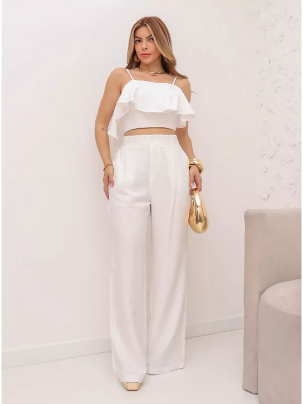 Conjunto de Calça e Cropped Feminino | Add Moda | ADD MALL