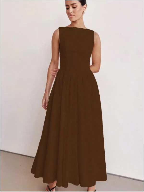 Vestido Longo Elegante - Decote e Cintura Alta | Add Moda | ADD MALL