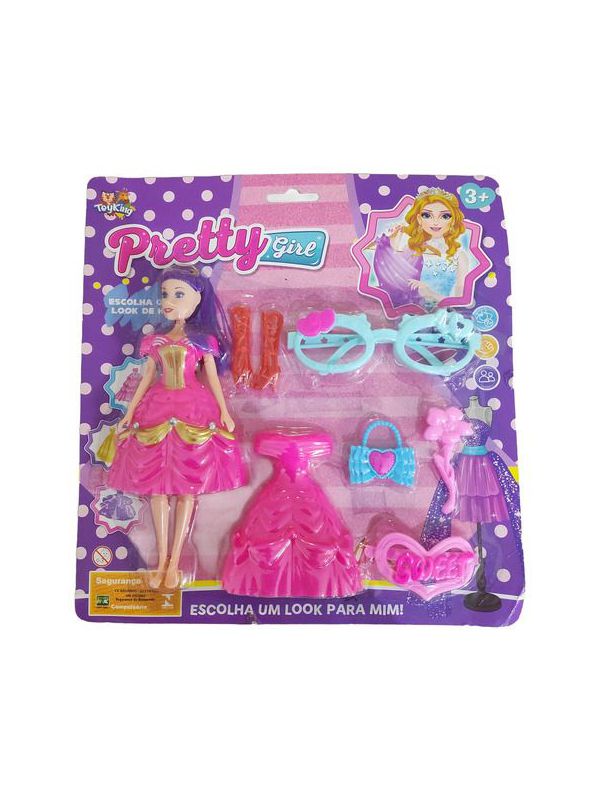 Kit Boneca Pretty Jessie Cabelo Roxo N/a - 0000060... - Comprou Já