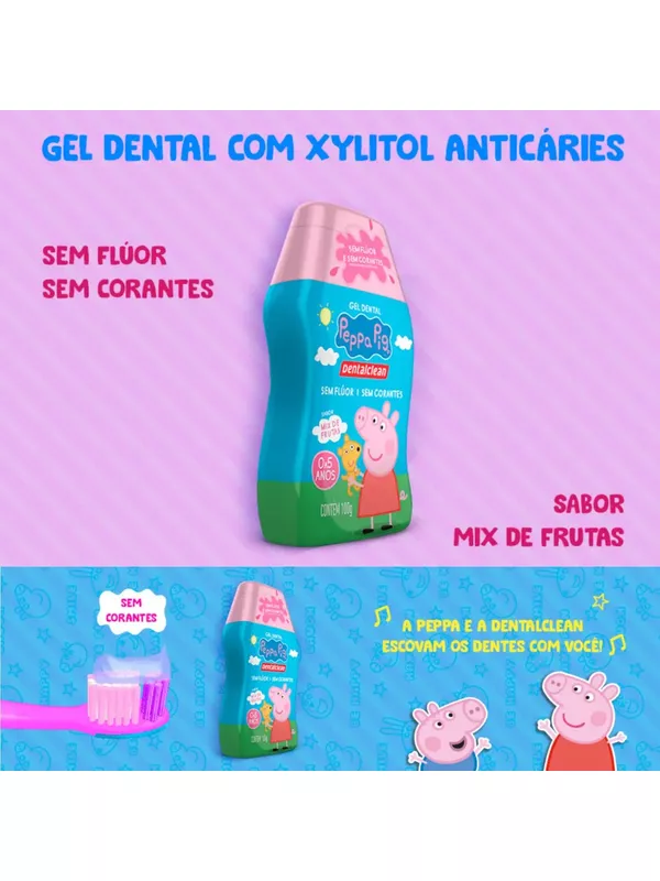Pasta De Dente Dentalclean Peppa Pig Sem Flúor 0 A... - Comprou Já