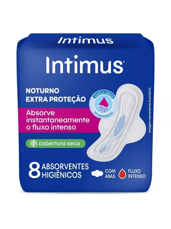 Absorvente Intimus Noturno Extra Proteção Sem Cor ... - Comprou Já