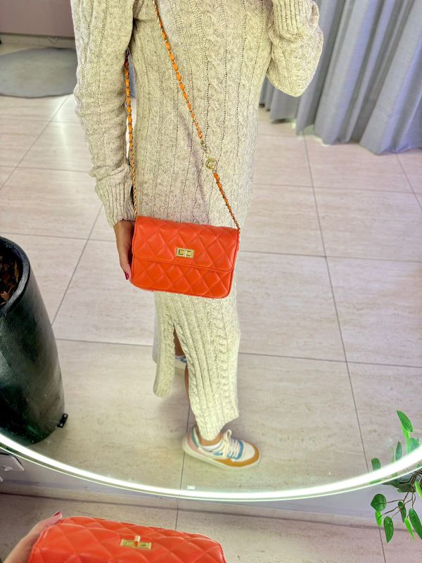 Bolsa Detalhes Corrente Laranja - 001031002400005 - Comprou Já